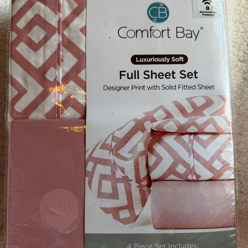 Full Size Sheet Set - Pink White Designer Set - NWT